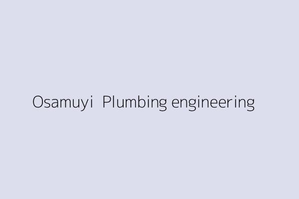 Osamuyi  Plumbing engineering 